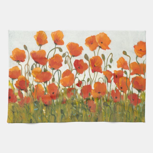 Rows of Poppies I Tea Towel (Horizontal)