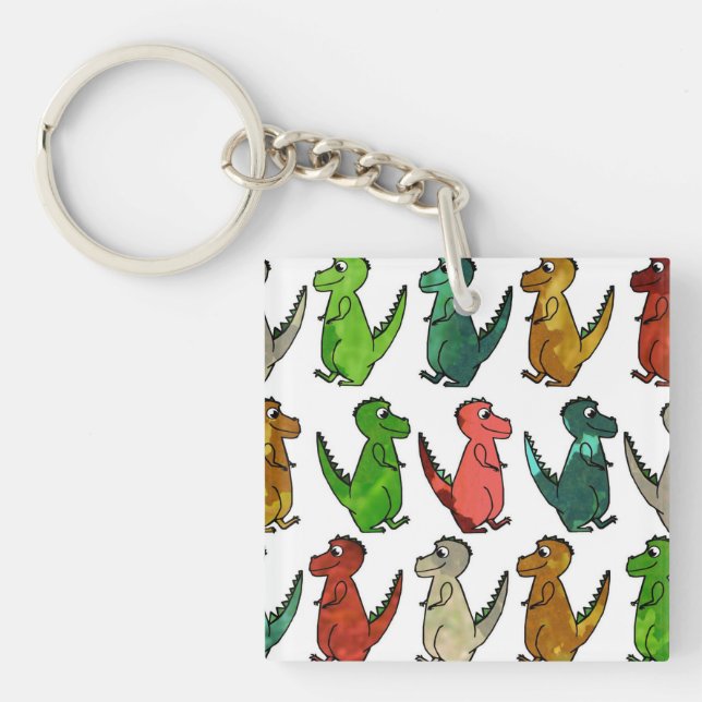 Rows of T-Rex Acrylic Keychain (Front)