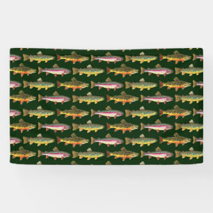 Rows of Trout Fly Fishing - Fisherman's Banner