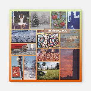 Roxbury, Massachusetts Photo Collage 9958 Magnet