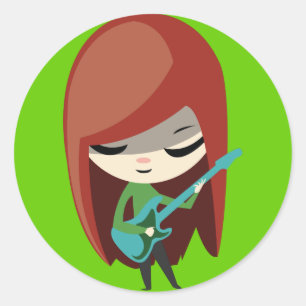 Roxie Rockstar Classic Round Sticker