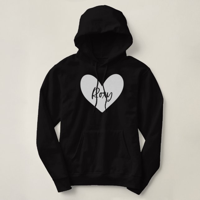 Roxy Pink Name Heart Love Woman Girl Friend Person Hoodie (Design Front)