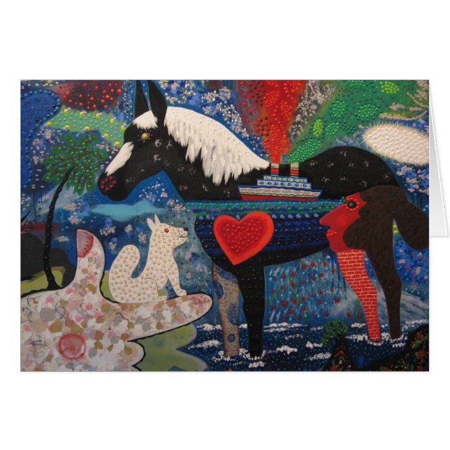 Roy De Forest A Coasting Horse 1976 Painting (Front Horizontal)