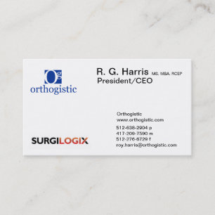 Roy Harris - Orthogistic Business Card
