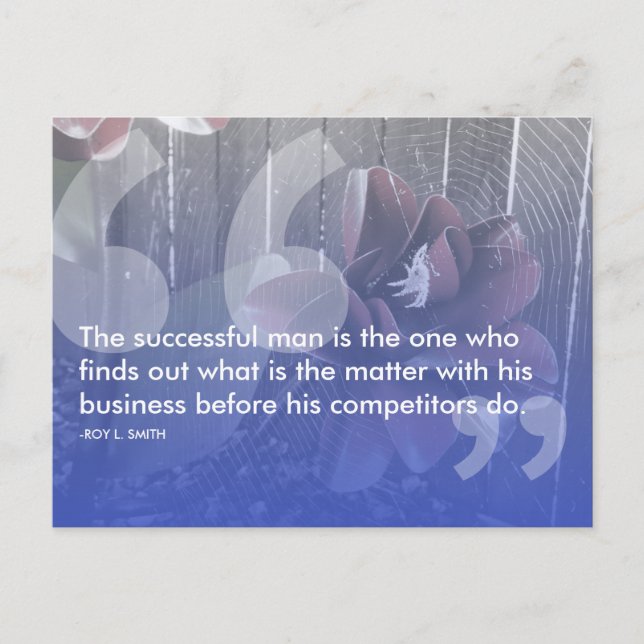roy l smith success quote postcard (Front)