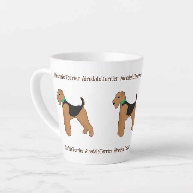 Roy Mocchi Bruno♥Latte Mug Airedale Terrier coffee (Left Angle)