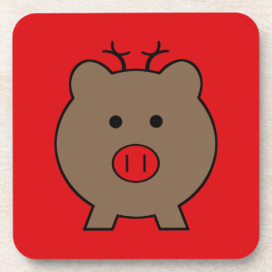 Roy the Christmas Pig Coaster