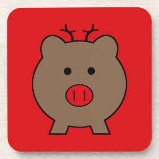 Roy the Christmas Pig Coaster