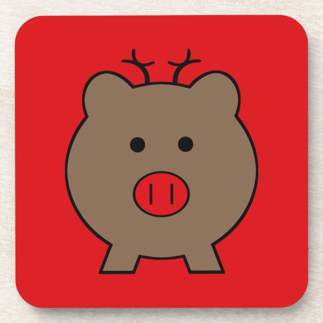 Roy the Christmas Pig Coaster (Front)