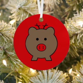 Roy the Christmas Pig Metal Tree Decoration