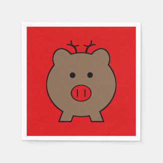 ~ Roy the Christmas Pig Napkin
