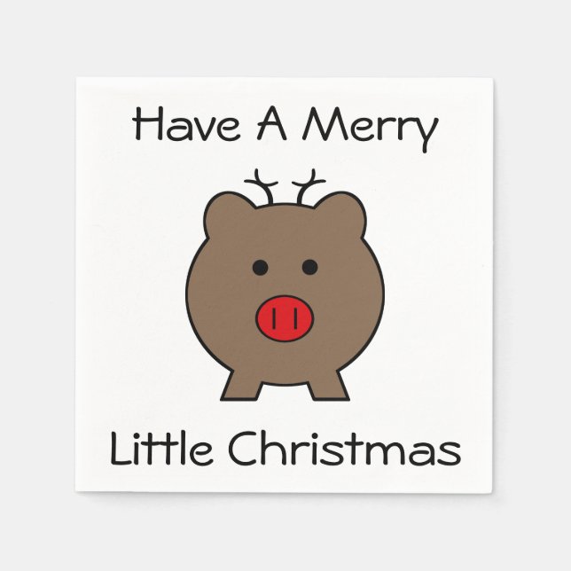 Roy the Christmas Pig Napkin (Front)