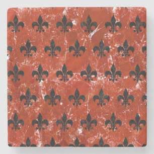 ROYAL1 BLACK MARBLE & RED MARBLE STONE COASTER