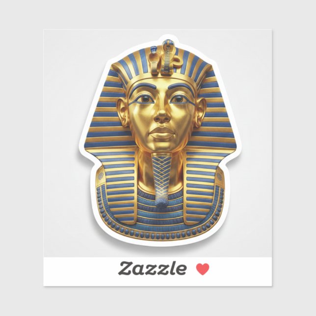Royal 3D Golden Pharaoh Mask Die-Cut Sticker ملصق  (Sheet)