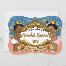 Royal African Gender Reveal Baby Shower Invitation