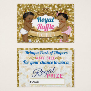 Royal African Glitter Gender Reveal Raffle Tickets