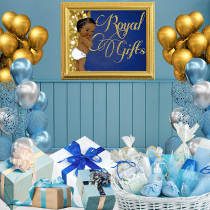 Royal African Prince Baby Shower Gift Table Sign