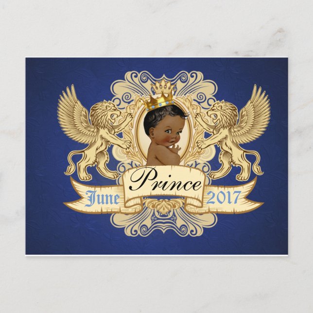 Royal African Prince Elegant Postcard Invitation (Front)