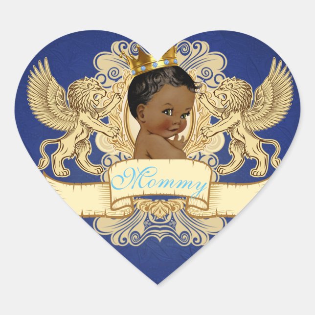 Royal African Prince Fancy Heart Stickers (Front)