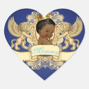 Royal African Prince Fancy Heart Stickers