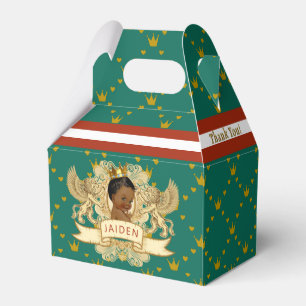 Royal African Prince Green Red Thank You Favour Box