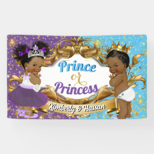 Royal African Prince or Princess Gender Reveal Banner