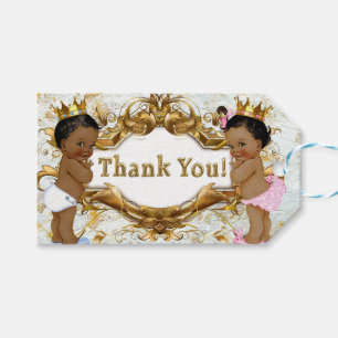 Royal African Prince/Princess Gold Fancy Thank You Gift Tags
