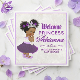 Royal African Princess Purple Baby Shower Lavender Napkin