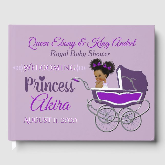 Royal African Princess|Purple & Lavender Photo Guest Book (Front)