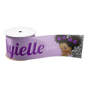 Royal African Princess Purple  Lavender  Silver Satin Ribbon