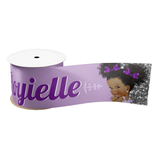 Royal African Princess Purple |Lavender |Silver Satin Ribbon (Spool)