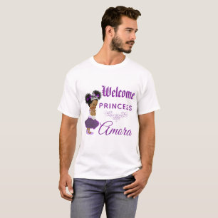 Royal African Princess Purple  White Baby Shower T-Shirt