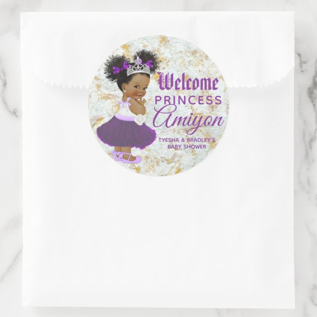 Royal African Purple Princess Classic Round Sticke Classic Round Sticker (Bag)