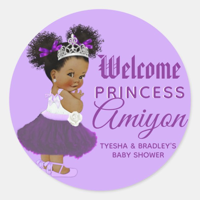 Royal African Purple Princess Classic Round Sticker (Front)