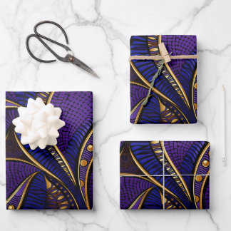 Royal Afro Wax Pattern Wrapping Paper Sheet