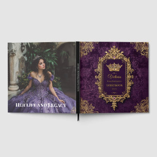 Royal Amethyst Quinceañera, custom Guest Book