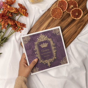 Royal Amethyst Quinceañera, custom Napkin