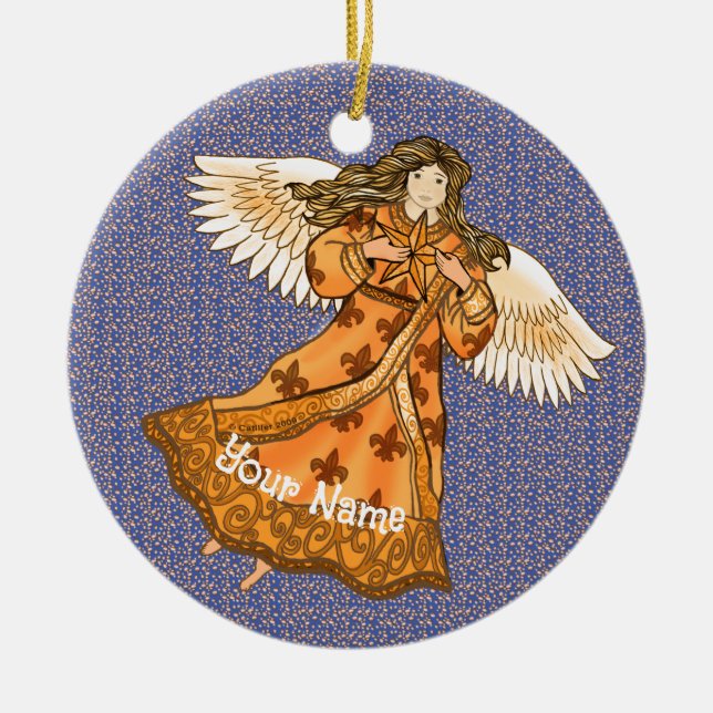 Royal angel  ceramic tree decoration (Front)
