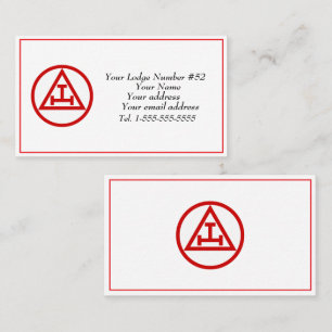 Royal Arch Freemason Freemasonry Symbol Masonic  Business Card