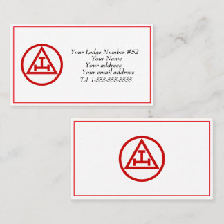 Royal Arch Freemason Freemasonry Symbol Masonic  Business Card