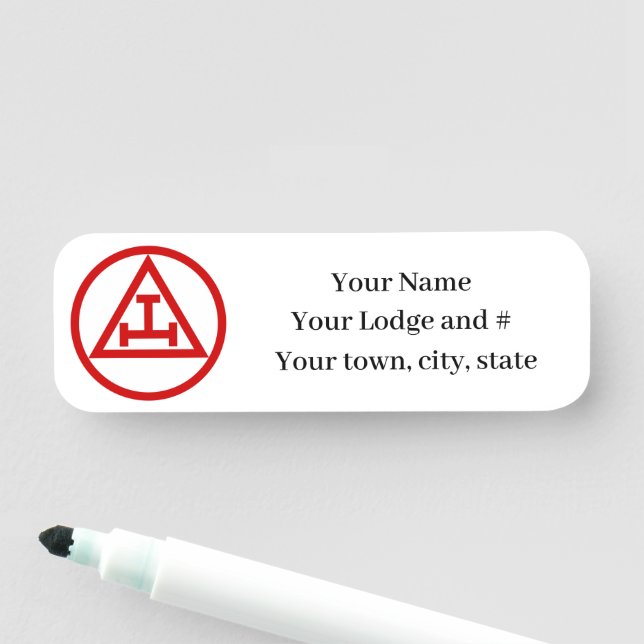 Royal Arch Freemason Masonic Masonry  Name Tag (In Situ)