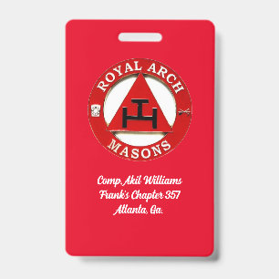 Royal Arch Mason Name Tag  ID Badge