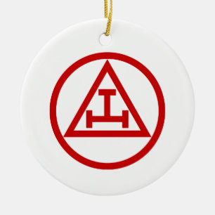 ROYAL ARCH MASONS CIRCULAR CERAMIC TREE DECORATION