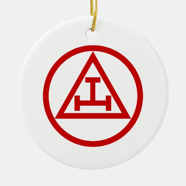 ROYAL ARCH MASONS CIRCULAR CERAMIC TREE DECORATION (Front)