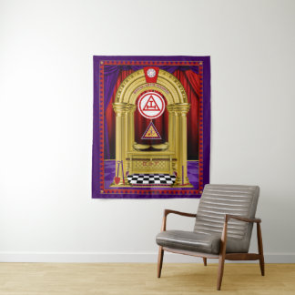 Royal Arch Masons Gold Pillars With Working Tools Tapestry