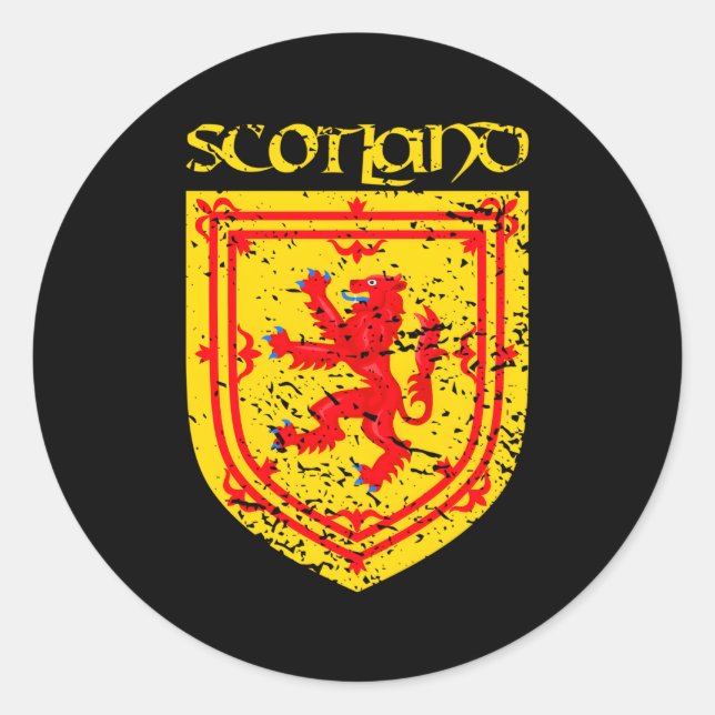 Royal Arms Of Scotland Lion Rampant N Classic Round Sticker (Front)