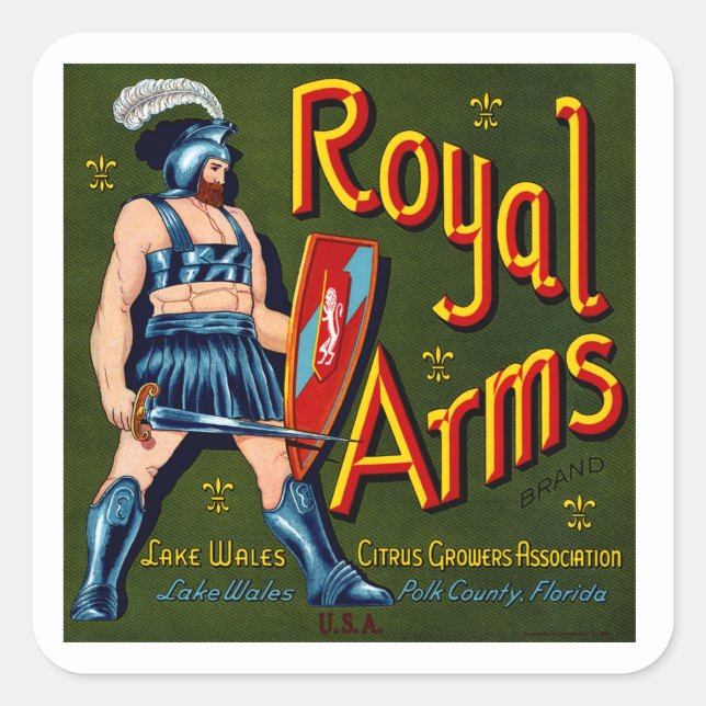 Royal Arms Square Sticker (Front)