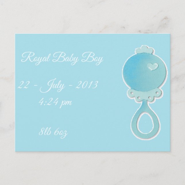 Royal Baby Boy Postcard (Front)