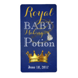Royal Baby Making Potion Blue & Gold bottle labels