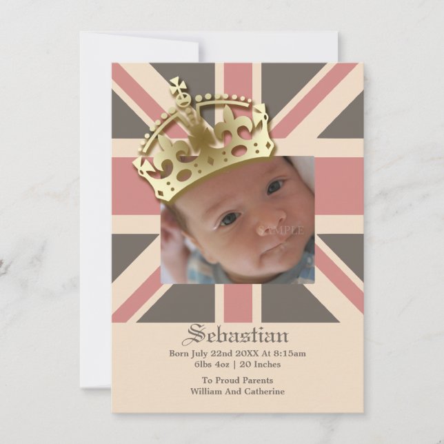 Royal Baby New Baby With Crown Announcement (Front)